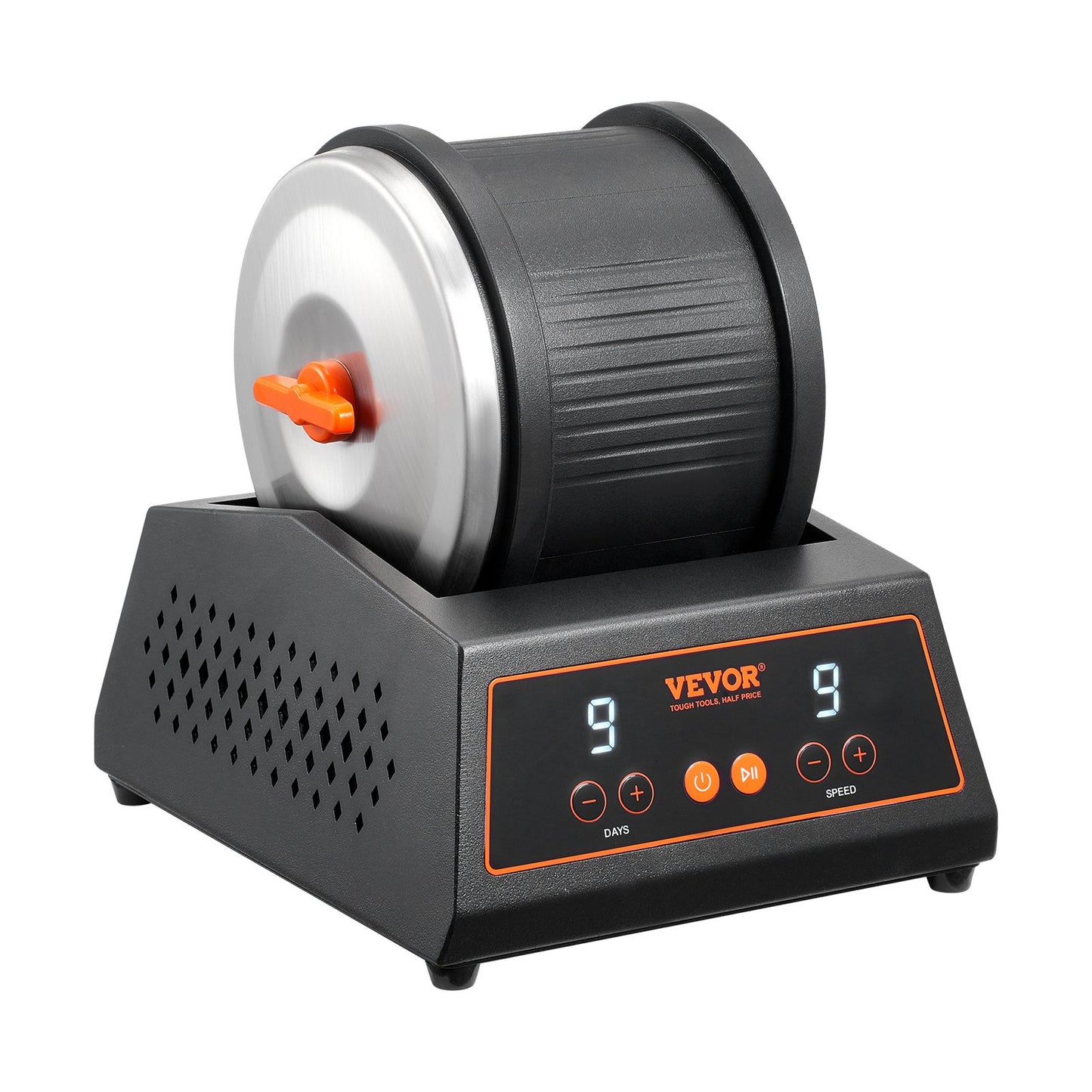 Rock Tumbler Machine 4 lbs Rock Polishing Kit 9-speed 9-day timer steel