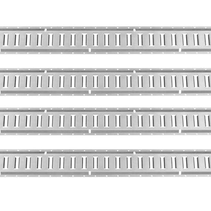 E Track Tie-Down Rail Kit, 34PCS 5FT E-Track Set Includes 8 Steel Rails &amp; 2 Single Tracks &amp; 8 O-Rings &amp; 8 Fasteners with D-Ring &amp; 8 End Caps, Securing Accessories for Cargo, Motorcycles and Bicycles