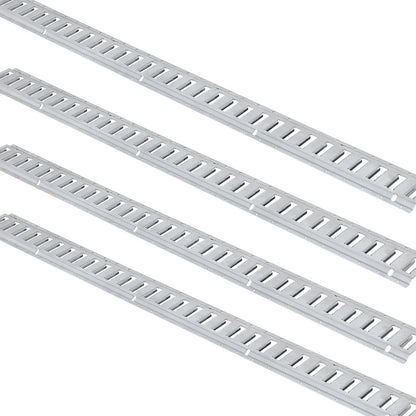 E Track Tie-Down Rail Kit, 34PCS 5FT E-Track Set Includes 8 Steel Rails &amp; 2 Single Tracks &amp; 8 O-Rings &amp; 8 Fasteners with D-Ring &amp; 8 End Caps, Securing Accessories for Cargo, Motorcycles and Bicycles