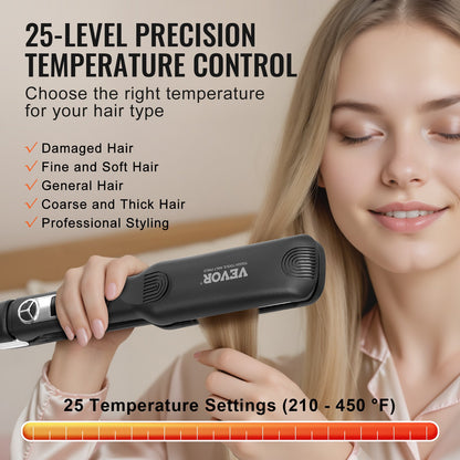 Glätteisen 1,5 Zoll Titan-Glätteisen &amp; Negativionen 25 Temperaturstufen