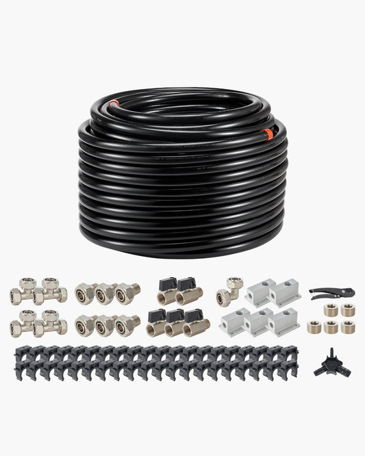 Luftkompressor-Leitungssatz 3/4'' x 200FT PU-Luftkompressor-Leitungssystem Schwarz