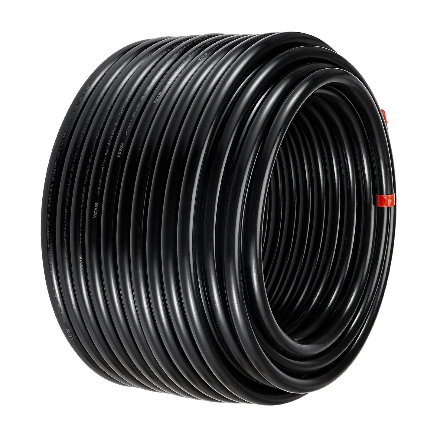 Air Compressor Line Kit 3/4'' x 200FT PU Air Compressor Line System Black