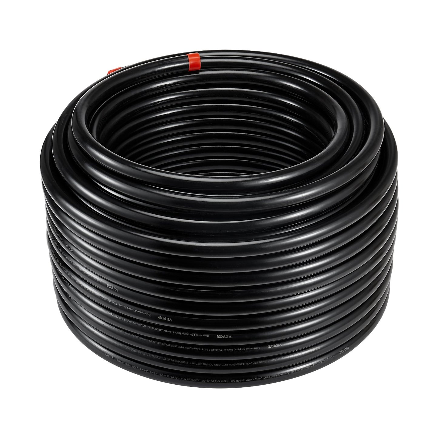 Air Compressor Line Kit 3/4'' x 200FT PU Air Compressor Line System Black