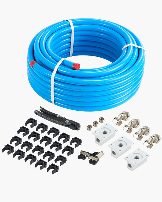 Luftkompressor-Leitungssatz 3/4'' x 100FT HDPE/Aluminium-Luftleitungssystem Blau