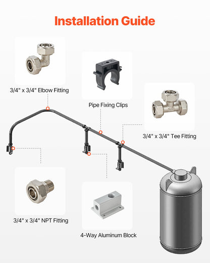 Air Compressor Line Kit 3/4'' x 100FT PU Air Compressor Line System Svart
