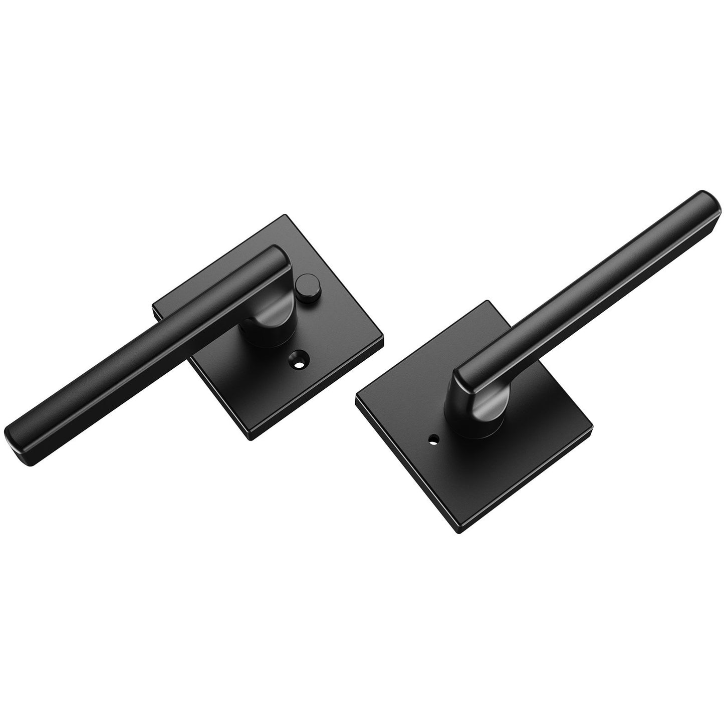 Privacy Door Handle 5 PCS Matte Black Square Door Lever Interior Turn Lever