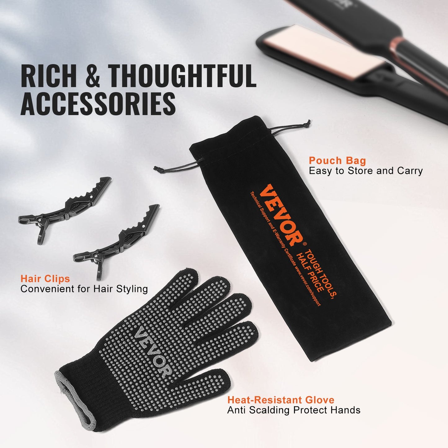 2-inch hair straightener with infrared technology and negative ion