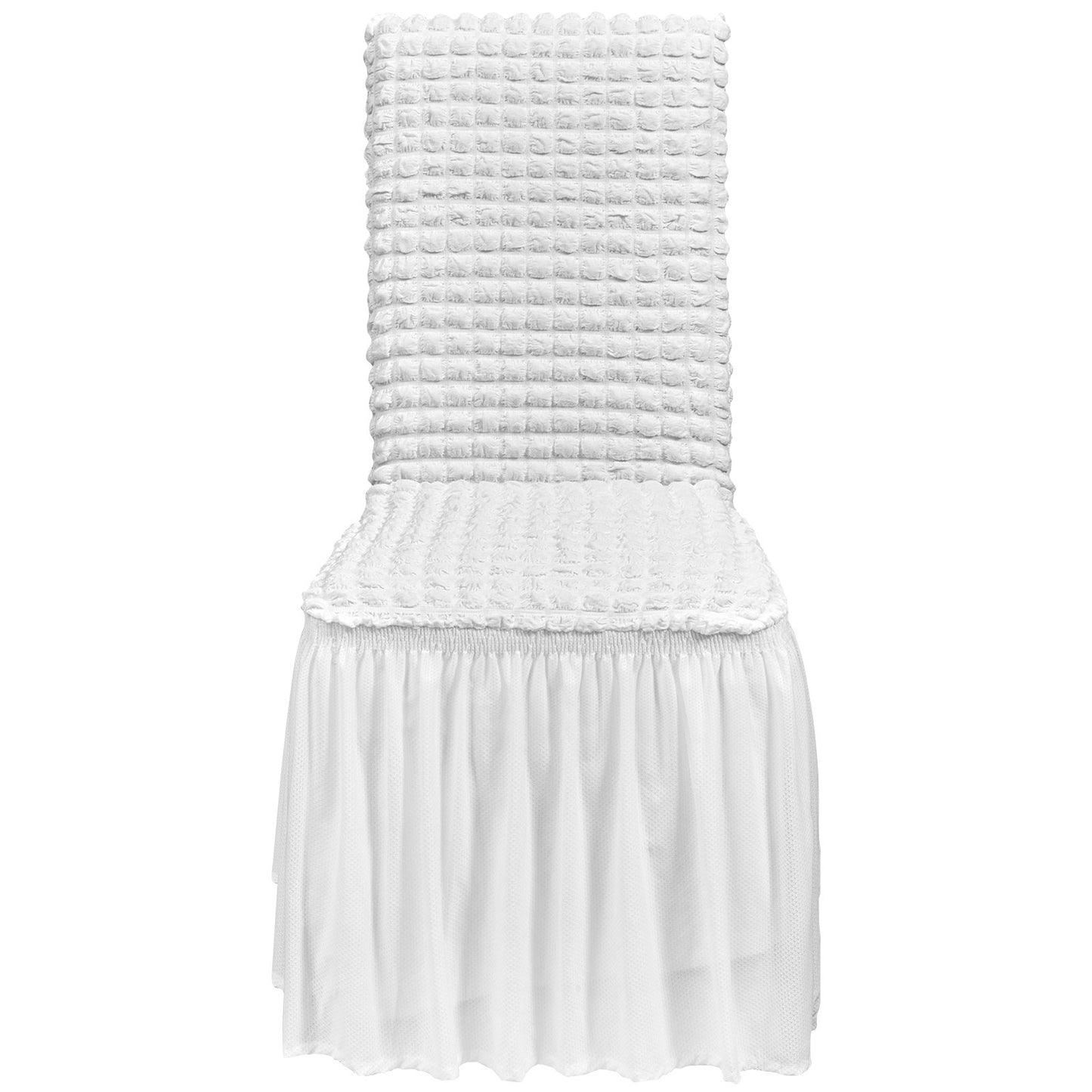 4 ST Vita Stretch Spandex fällbara stolsöverdrag, universellt monterad stolsöverdrag med kjol, avtagbara tvättbara skyddsöverdrag, för bröllop, semester, bankett, fest, fest, middagar
