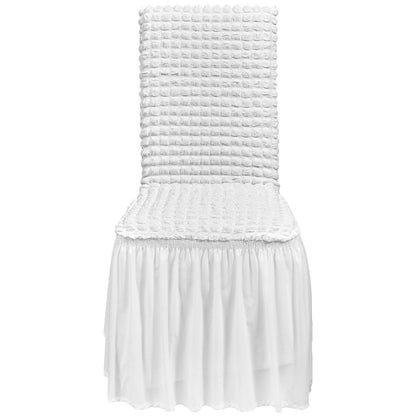 4 ST Vita Stretch Spandex fällbara stolsöverdrag, universellt monterad stolsöverdrag med kjol, avtagbara tvättbara skyddsöverdrag, för bröllop, semester, bankett, fest, fest, middagar