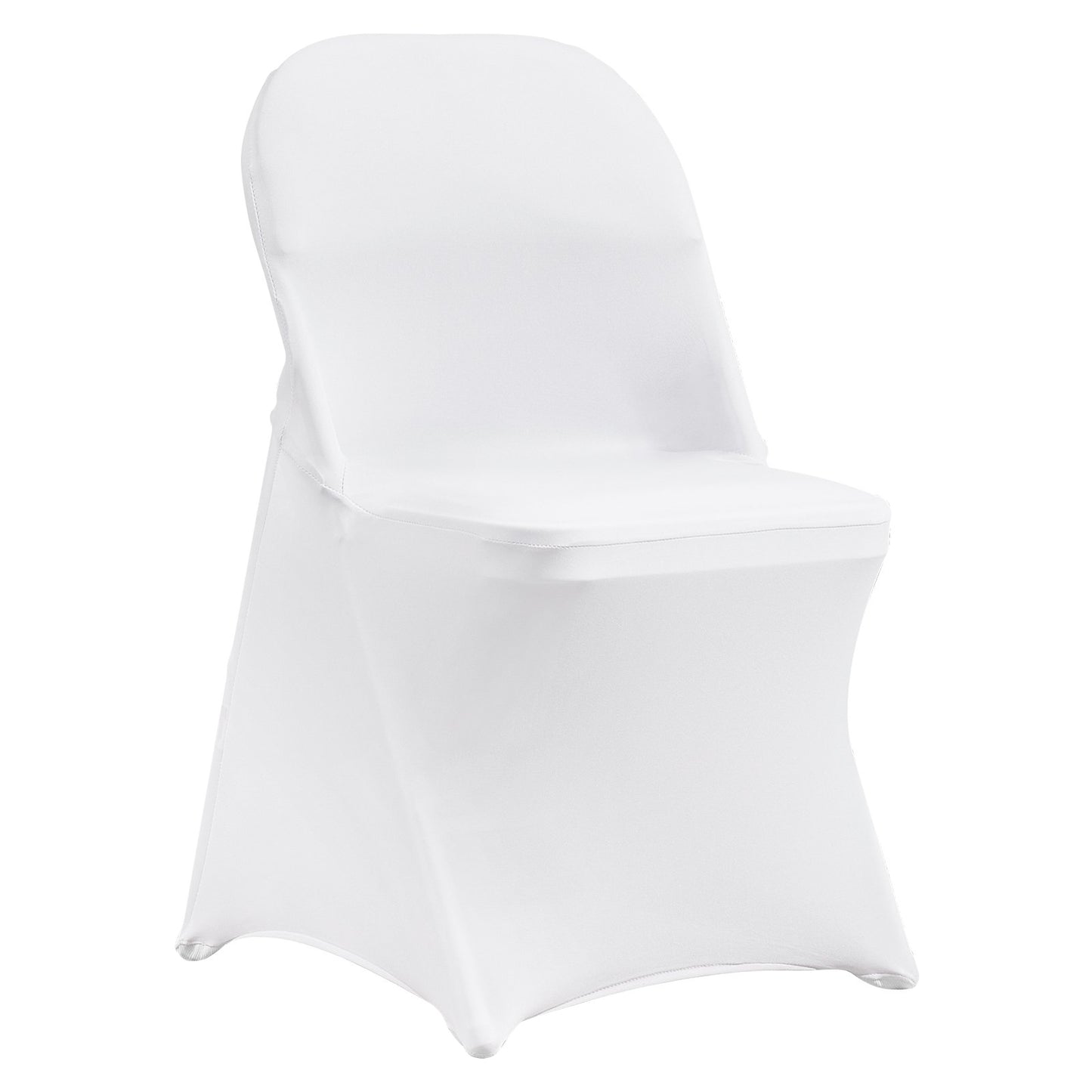 50PCS White Stretch Spandex Folding Chair Covers, Universal Fitted Chair Covers, Removable Washable Protective Covers, for Wedding, Holiday, Banquet, Party, Celebration, Dinner
