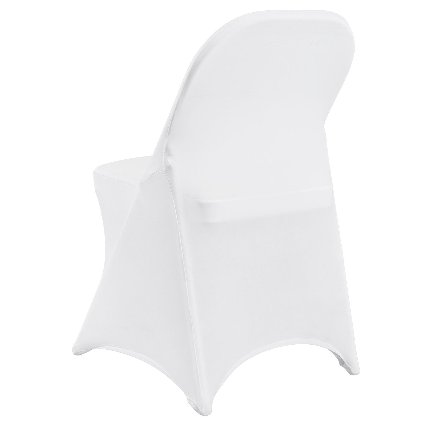 50PCS White Stretch Spandex Folding Chair Covers, Universal Fitted Chair Covers, Removable Washable Protective Covers, for Wedding, Holiday, Banquet, Party, Celebration, Dinner
