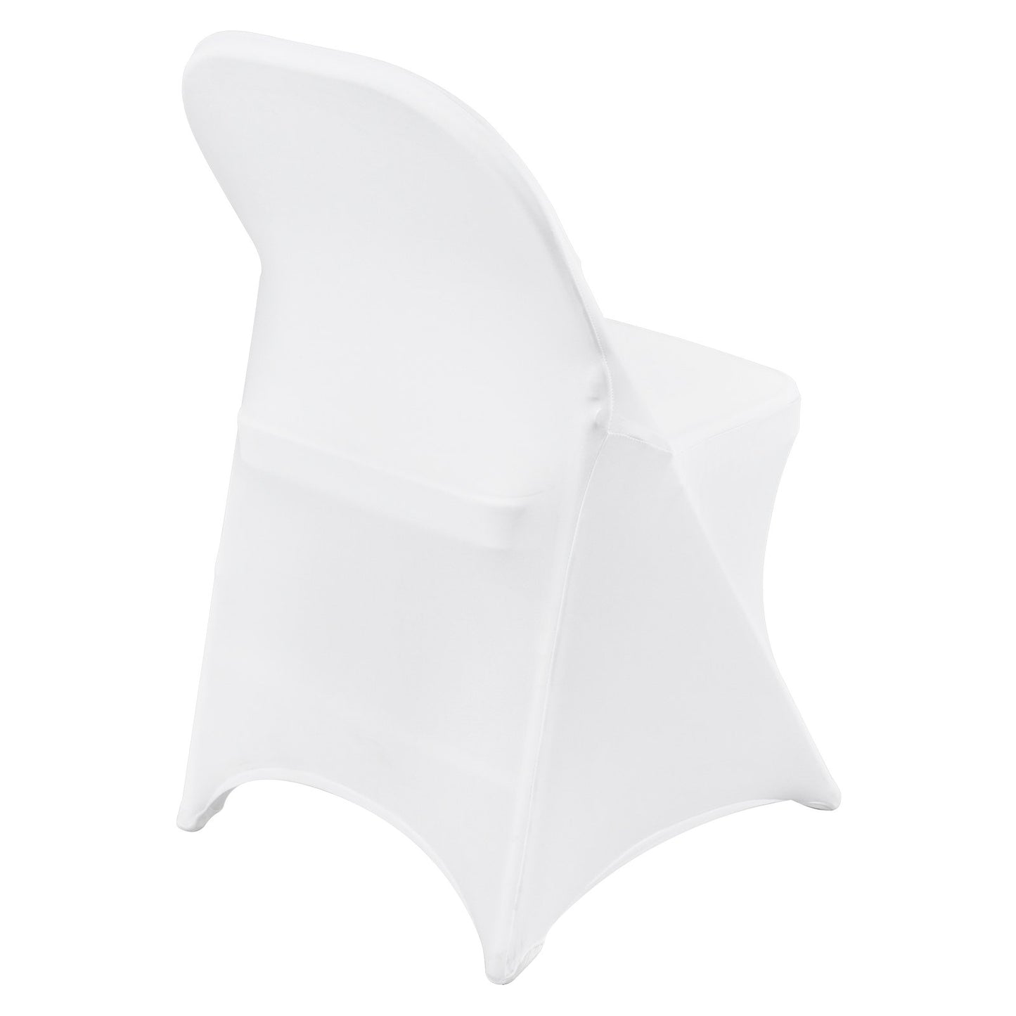 50PCS White Stretch Spandex Folding Chair Covers, Universal Fitted Chair Covers, Removable Washable Protective Covers, for Wedding, Holiday, Banquet, Party, Celebration, Dinner