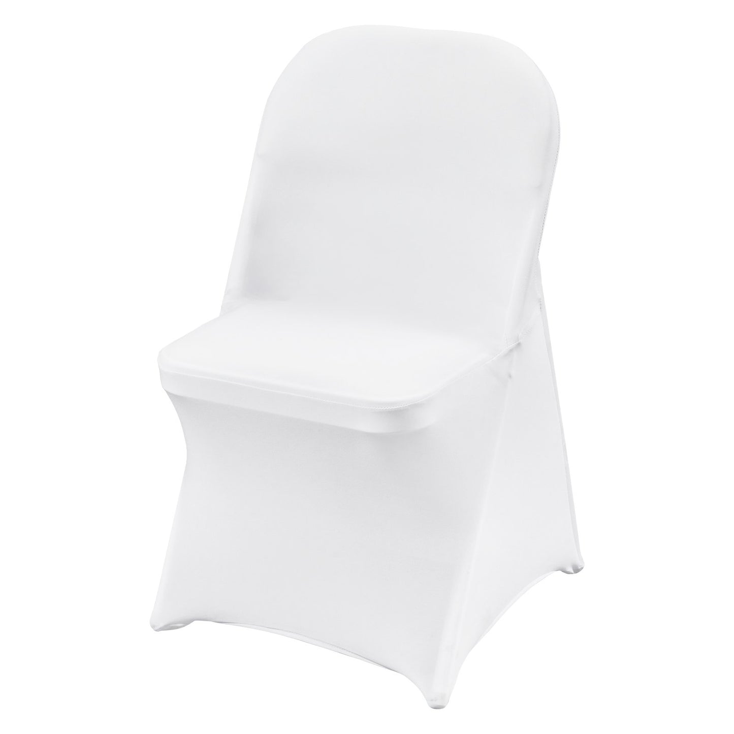 50PCS White Stretch Spandex Folding Chair Covers, Universal Fitted Chair Covers, Removable Washable Protective Covers, for Wedding, Holiday, Banquet, Party, Celebration, Dinner
