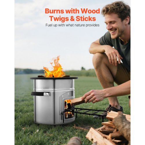 Camping Rocket Stove Wood-Fired Portable Rocket Stove with Carrying Bag | EU