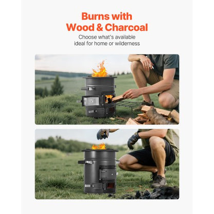 Camping Rocket Stove Wood-Fired Portable Rocket Stove with Double Door | EU