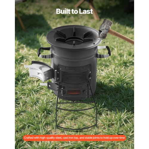 Camping Rocket Stove Wood-Fired Portable Rocket Stove with Double Door | EU