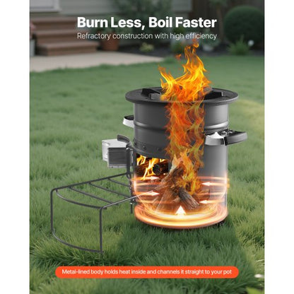 Camping Rocket Stove Wood-Fired Portable Rocket Stove with Double Door | EU