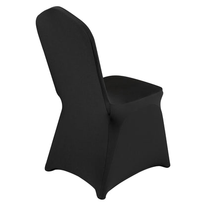 30 STK Svart Stretch Spandex fällbara stolsöverdrag, universellt utrustat stolsöverdrag, avtagbara tvättbara skyddsöverdrag, för bröllop, semester, bankett, fest, fest, middagar