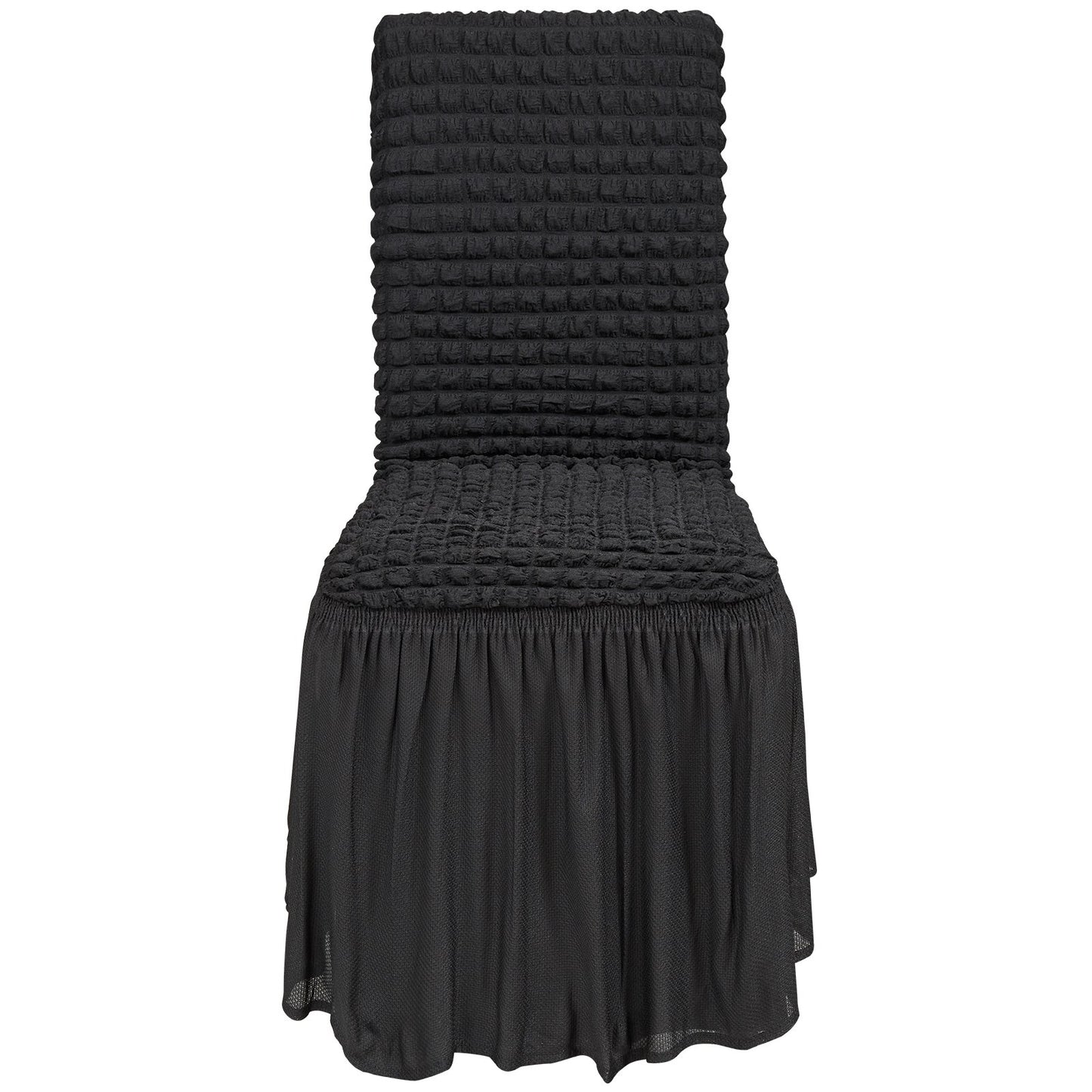4 Stück schwarze Klappstuhlhussen aus elastischem Spandex, universell passender Stuhlbezug mit Rock, abnehmbare und waschbare Schutzhüllen, für Hochzeiten, Feiertage, Bankette, Partys, Feiern, Abendessen