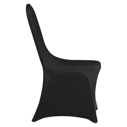 50PCS Black Stretch Spandex Folding Chair Covers, Universally Fitted Chair Covers, Removable Washable Protective Covers, for Wedding, Holiday, Banquet, Party, Celebration