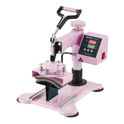 Heat Press Machine 12x15 i 5 i 1 med 30oz Tumbler Press T-shirts Rosa