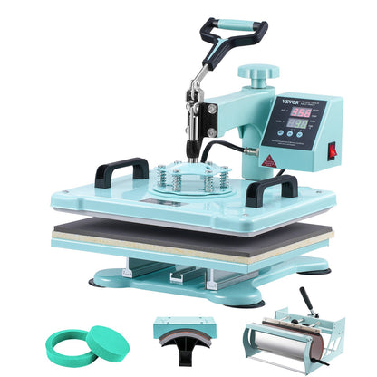 Heat Press Machine 12x15 i 5 i 1 med 30oz Tumbler Press T-shirts Grön