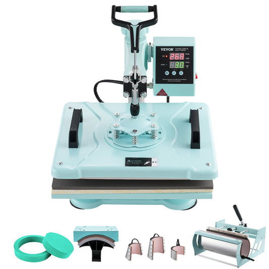 Heat Press Machine 12x15 in 8 in 1 with 30oz Tumbler Press T-shirts Green