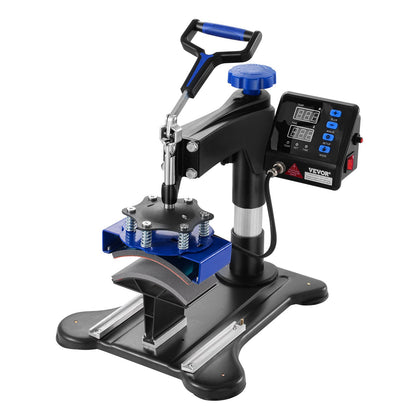 5 in 1 Heat Press Machine 15x15 in 30oz Tumbler Press T-shirts Svart+Blå