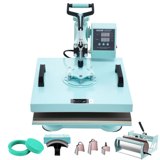 Heat Press Machine 15x15 i 8 i 1 med 30oz Tumbler Press T-shirts Grön