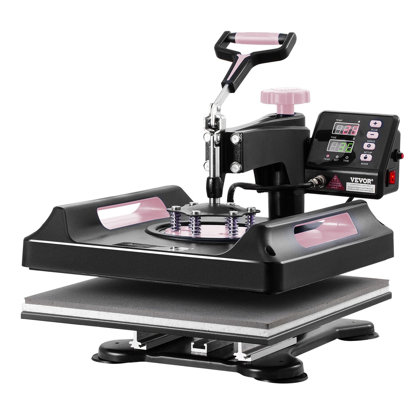 8 in 1 Heat Press Machine 15x15 in 30oz Tumbler Press T-shirts Svart