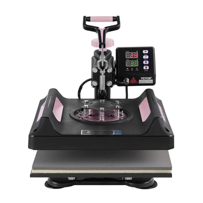 8 in 1 Heat Press Machine 15x15 in 30oz Tumbler Press T-shirts Svart