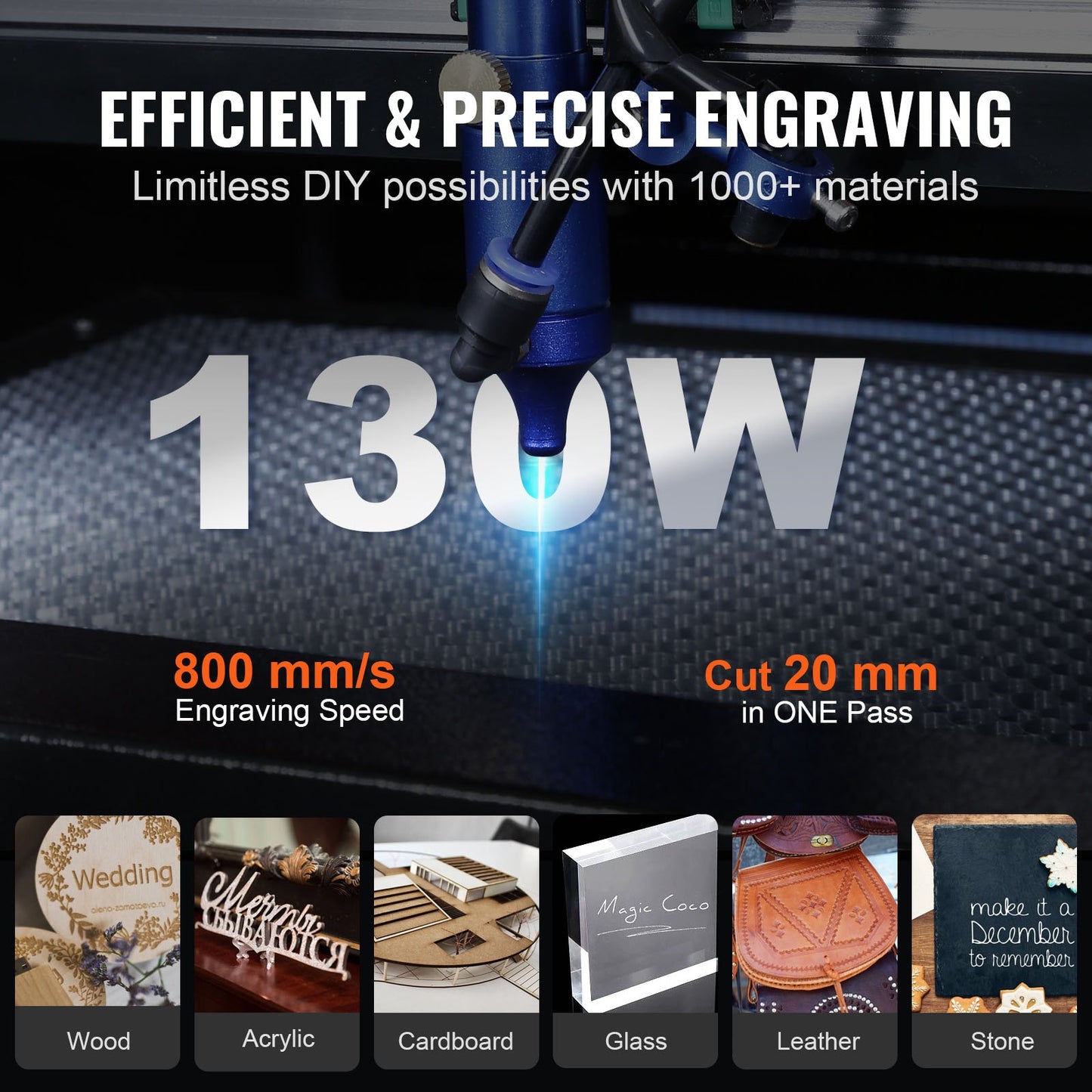 130W CO2 Laser Engraver Engraving Carving Print Machine 900x1400mm Workbed