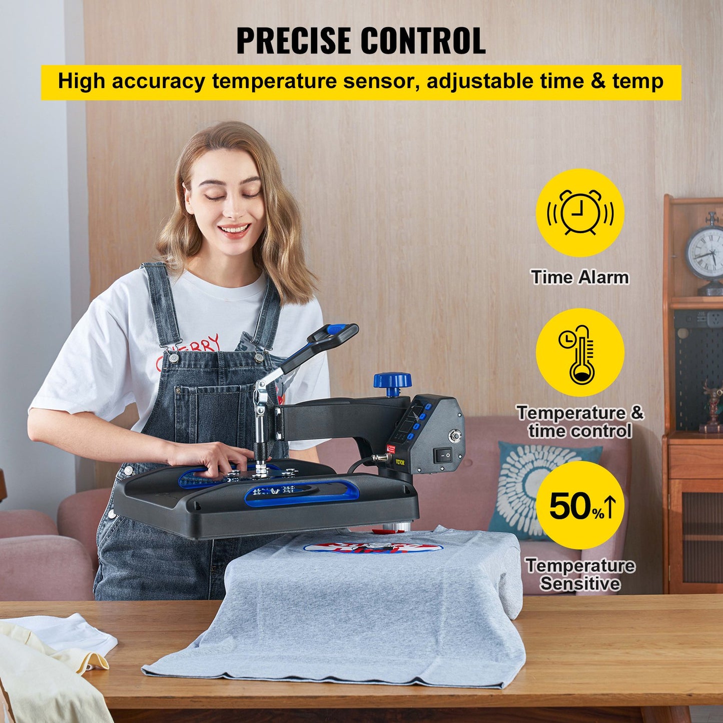 Wärmepresse, 30,5 x 38,1 cm, schnelles Aufheizen, 360°-Schwenk-Digital-Sublimationsdrucker für T-Shirt-Vinyl-Transfer, Segeltuchtaschen, Kissen, Banner, Blau