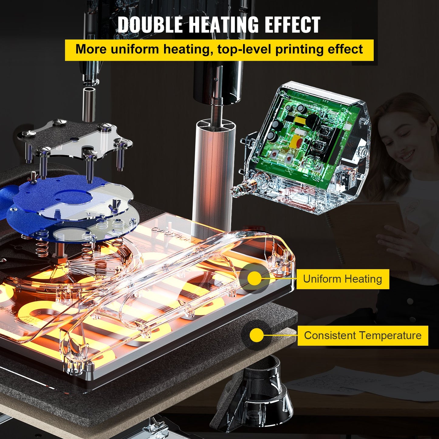 Digital Heat Press 15"x15" T-shirt Sublimation Transfer Machine Swing Away