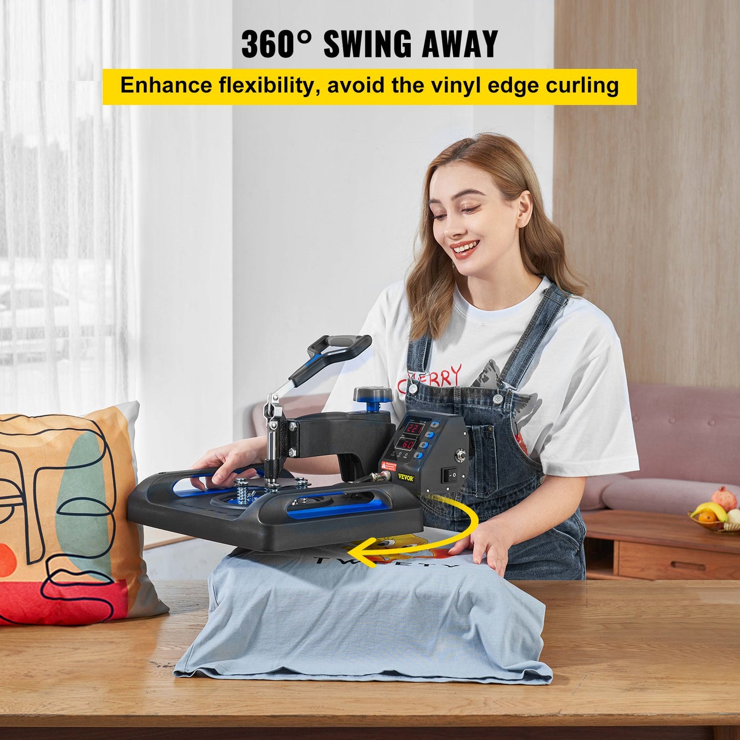 Digital Heat Press 15"x15" T-shirt Sublimation Transfer Machine Swing Away