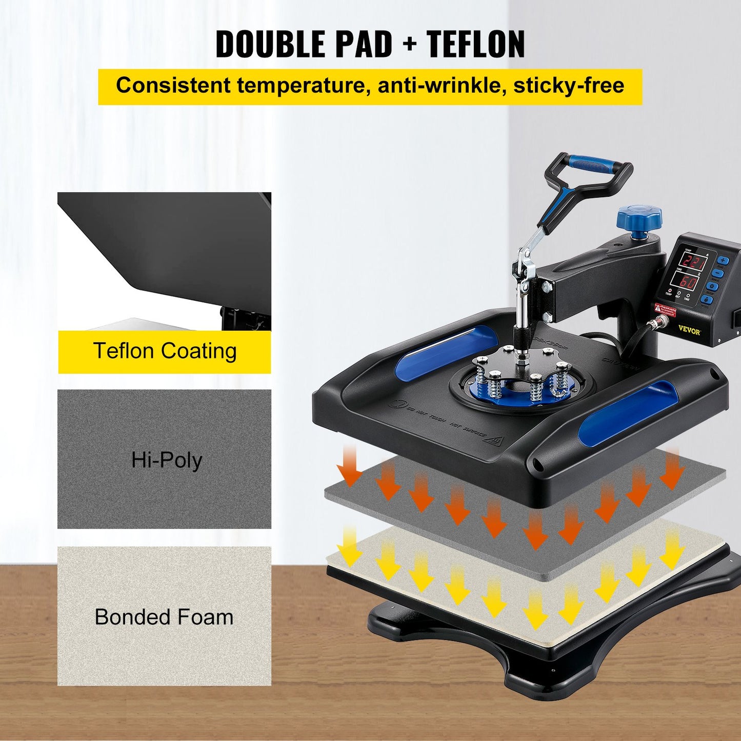 Digital Heat Press 15"x15" T-shirt Sublimation Transfer Machine Swing Away