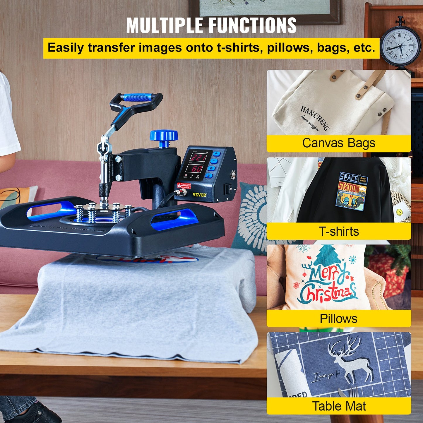Digital Heat Press 15"x15" T-shirt Sublimation Transfer Machine Swing Away