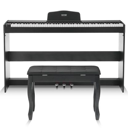 88-tangenter Helviktad digitalpiano Dubbelklaviaturläge Skåpfäste Bänk
