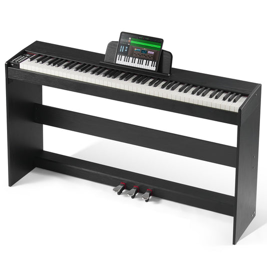 88-tangenter Helviktad digitalpiano Dubbelklaviatur Enkelt skåpsfäste