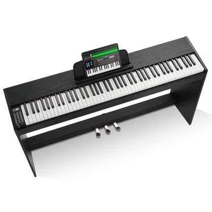 88-tangenter Helviktad digitalpiano Dubbelklaviatur Enkelt skåpsfäste
