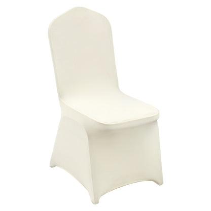 30PCS Ivory White Stretch Spandex Folding Chair Covers, Universally Fitted Chair Covers, Removable Washable Protective Covers, for Wedding, Holiday, Banquet, Party, Celebration, Dinner