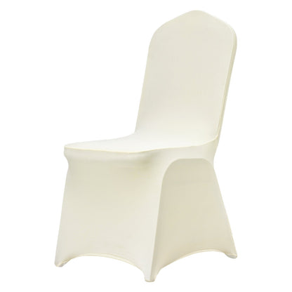 30PCS Ivory White Stretch Spandex Folding Chair Covers, Universally Fitted Chair Covers, Removable Washable Protective Covers, for Wedding, Holiday, Banquet, Party, Celebration, Dinner