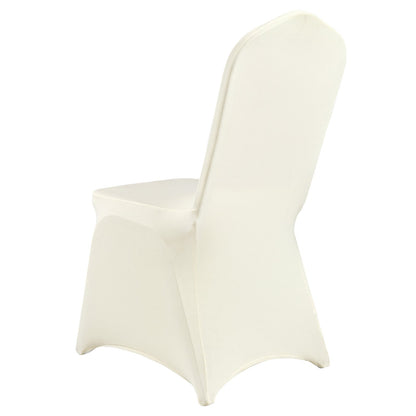 50 ST Ivory White, Stretch Spandex fällbara stolsöverdrag, universellt monterad stolsöverdrag, avtagbara tvättbara skyddsöverdrag, för bröllop, semester, bankett, fest, fest, middagar