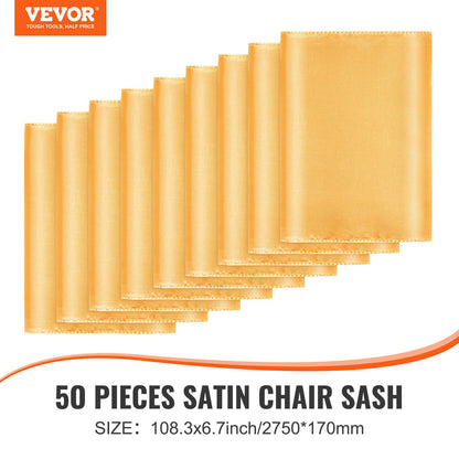 50 PCS Golden Stretch Spandex Stolsbågar Rosett, Stol Slipcover och Stretch Stolsbåge, Elastiska stolsband, Passande Bröllop, Semester, Bankett, Fest, Fest, Stolsdekoration