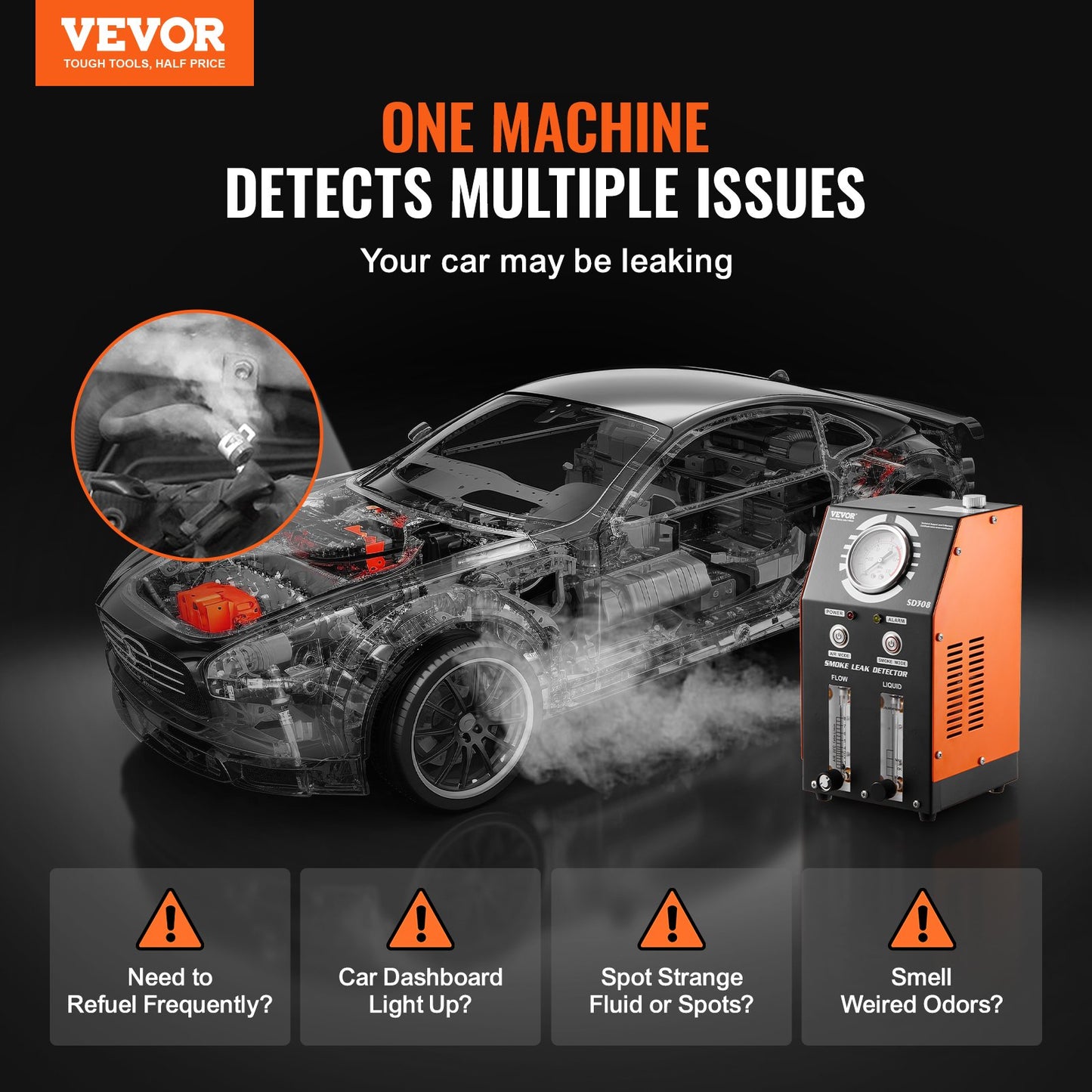 Automotive Smoke Machine EVAP Vakuumläckagedetektor med inbyggd luftpump
