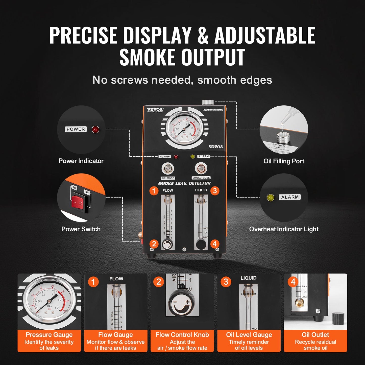Automotive Smoke Machine EVAP Vakuumläckagedetektor med inbyggd luftpump