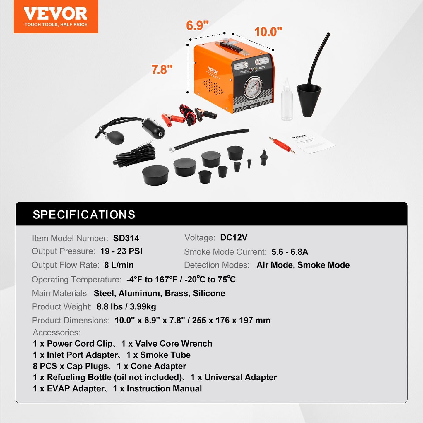 Automotive Smoke Machine Läckagedetektor EVAP Vakuum Diagnostic Leak Tester