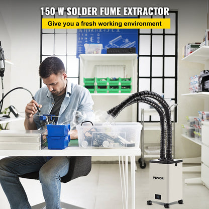 Lödgasutsug, 150W 106 CFM rökabsorbent, 3-stegs filter 3 hastigheter med en slang för lödning, lasergravering och gör-det-själv-svetsning