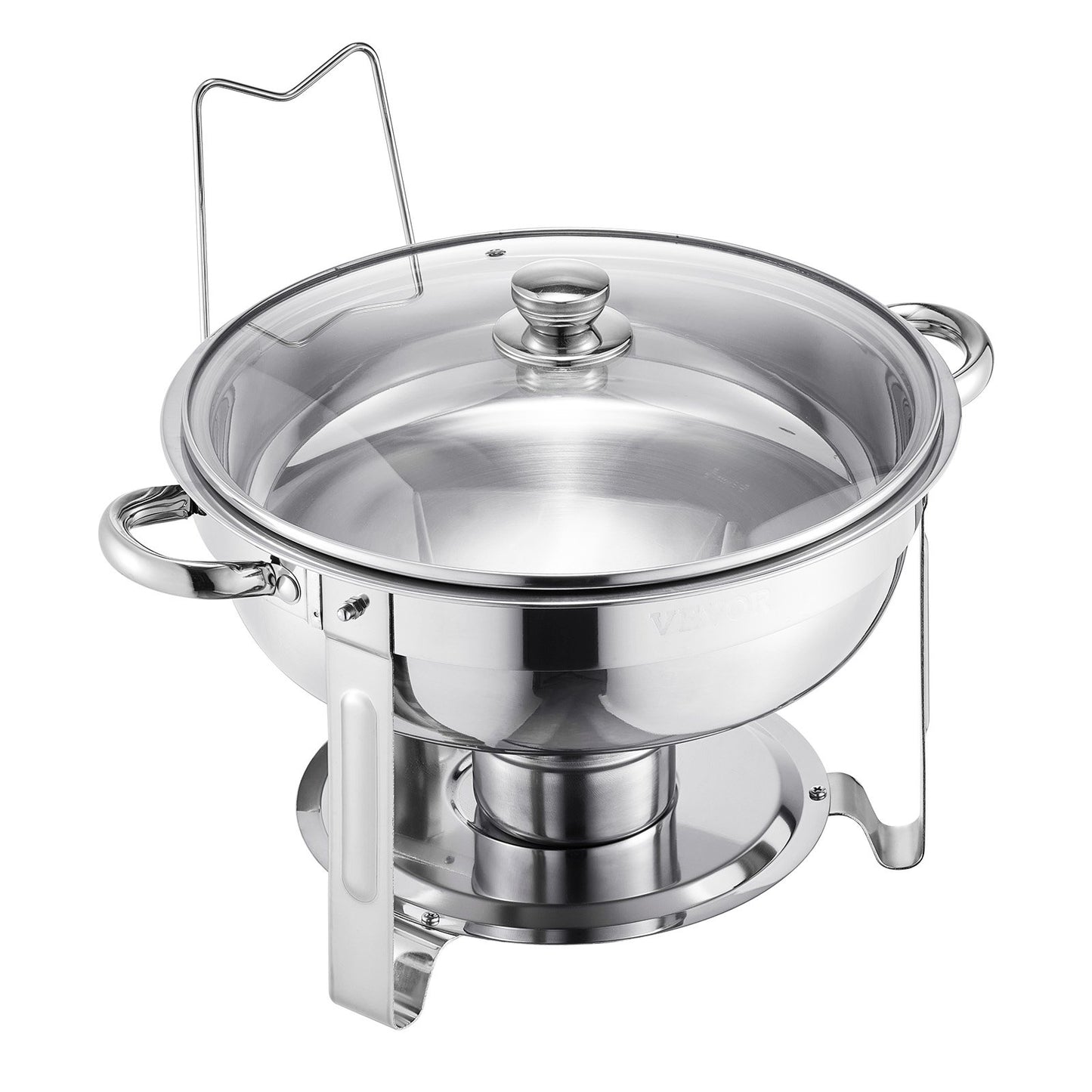 5 Qt 4-Pack Round Chafing Dishes Buffet Set Full Size Pan Stainless Steel