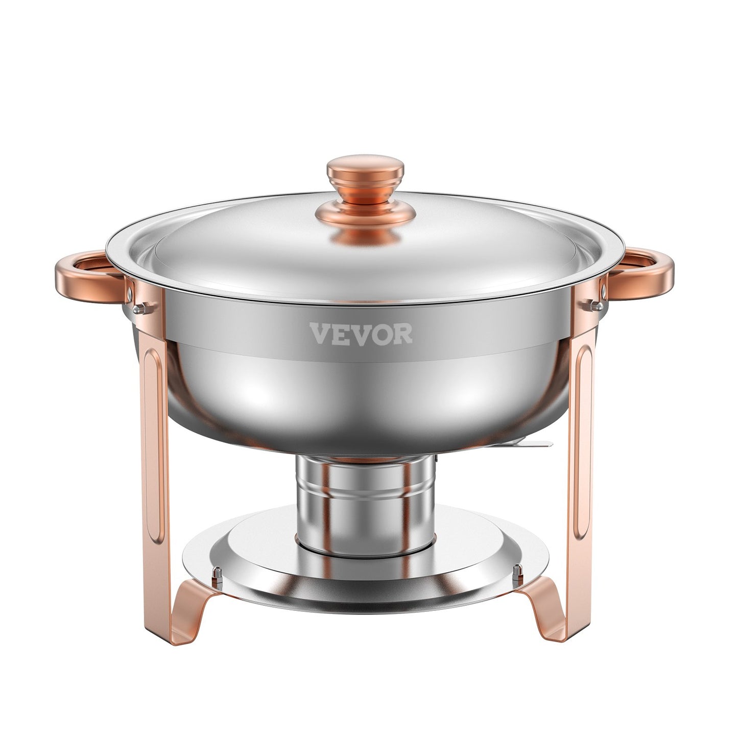 5 Qt 4-Pack Round Chafing Dishes Buffet Set Full Size Pan Stainless Steel
